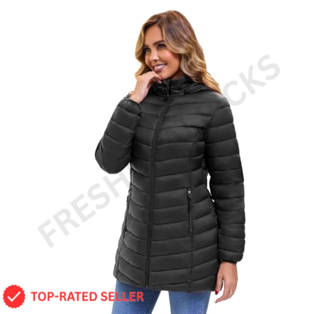 Lightweight Packable Winter Puffer Jacket with De… - image 2